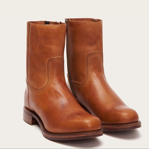 NEW Frye Men Campus Inside Zip Leather Boot COGNAC - Picture 8 of 8